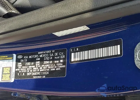 2019 Kia Forte S from USA, damaged, VIN 3KPF34AD9KE110324